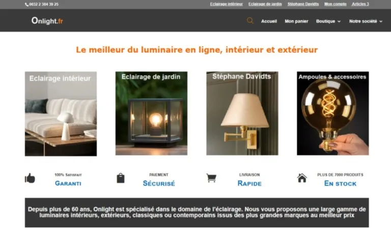Onlight.fr vente de luminaires en ligne