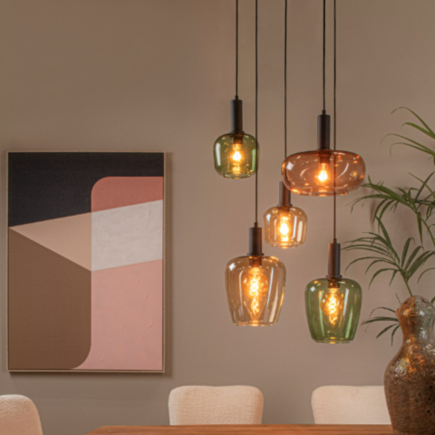 Suspension colorée Ilona 5 lum